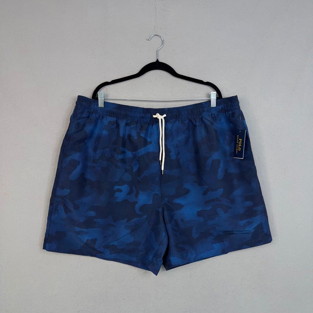 Polo Ralph Lauren Swim Trunks Mens 3XB Blue Camo Mesh Lined Beach Gorpcore